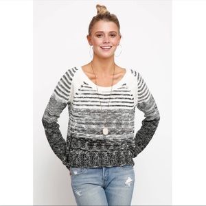 Marled Colorblock Striped Pullover Sweater
